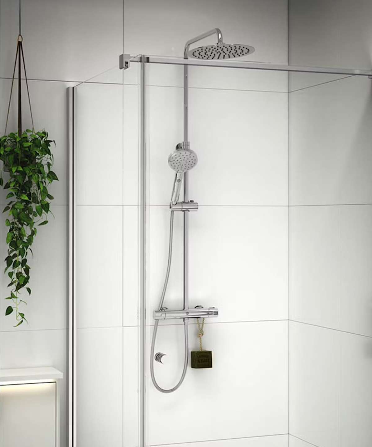 Snygg takdusch med blandare - takduschset-gustavsberg-nordic-round-160-cc