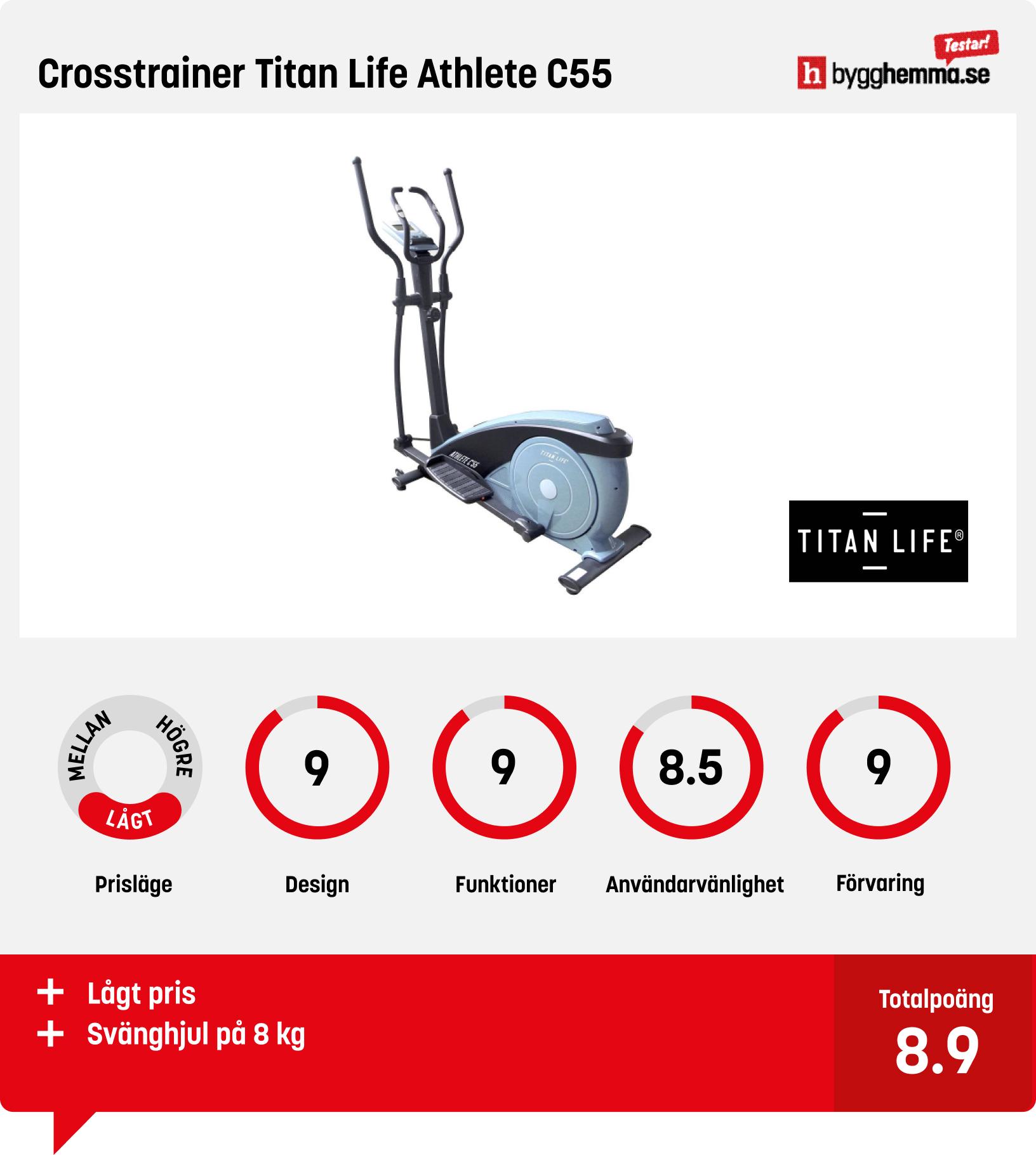 Crosstrainer bäst i test - Crosstrainer Titan Life Athlete C55