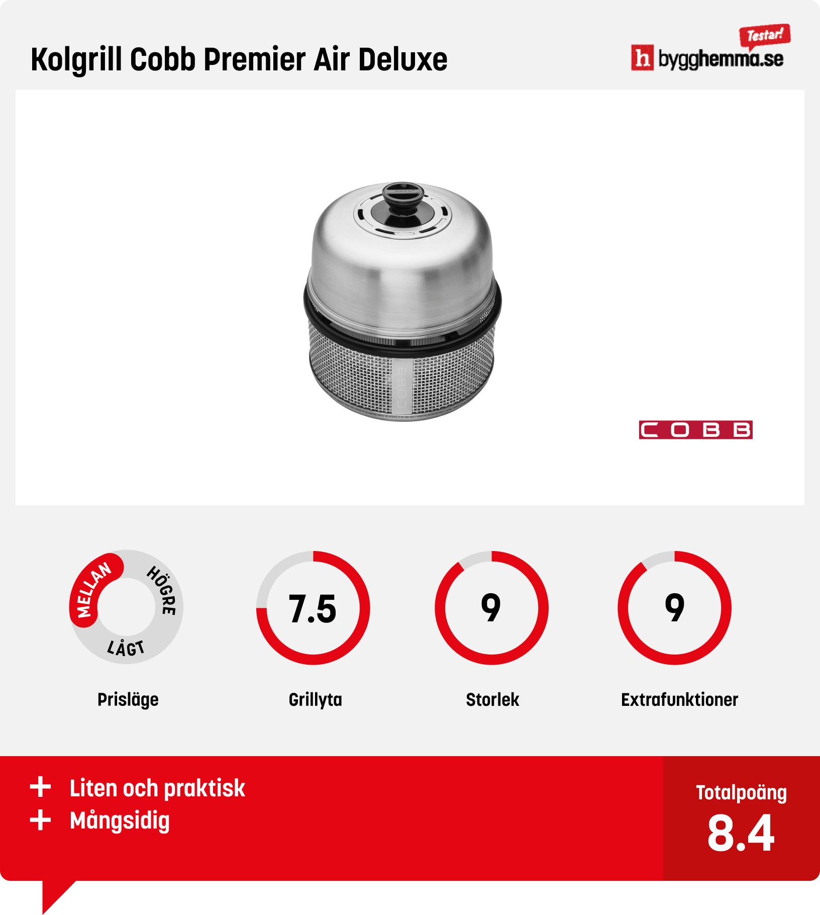Bärbar kolgrill bäst i test -  Kolgrill Cobb Premier Air Deluxe