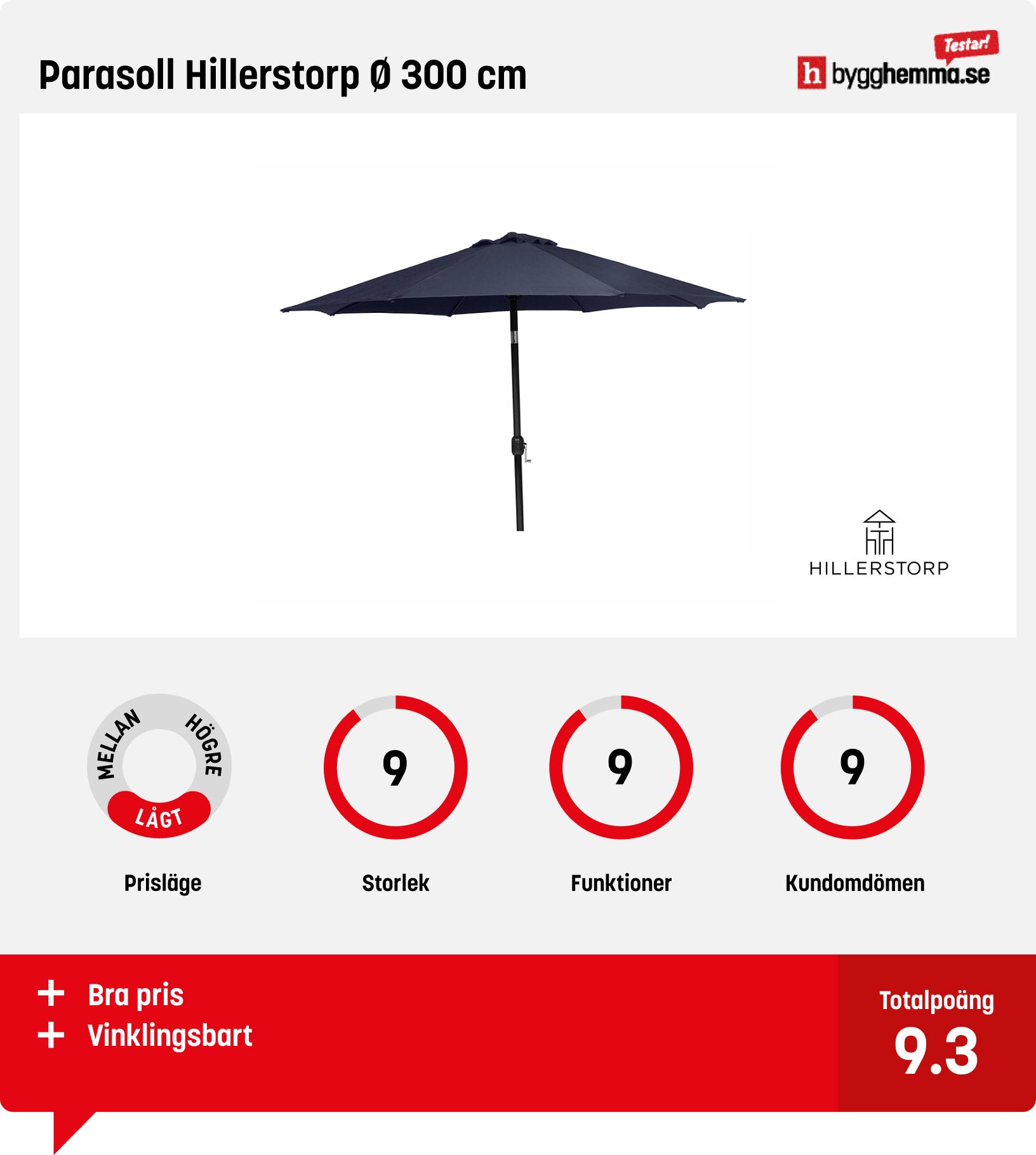Parasoll bäst i test - Parasoll Hillerstorp Ø 300 cm