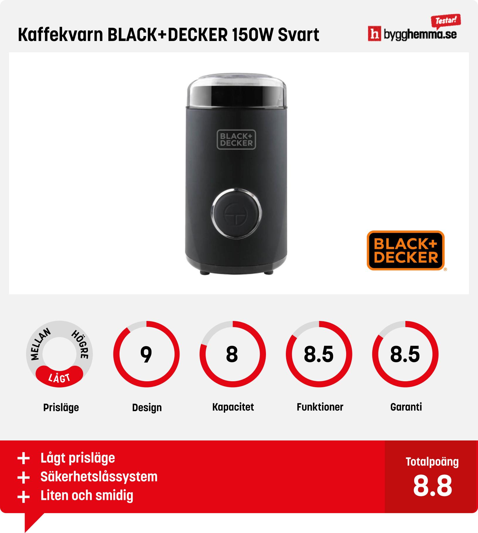 Kaffekvarn bäKaffekvarn BLACK+DECKER 150W Svartst i test -