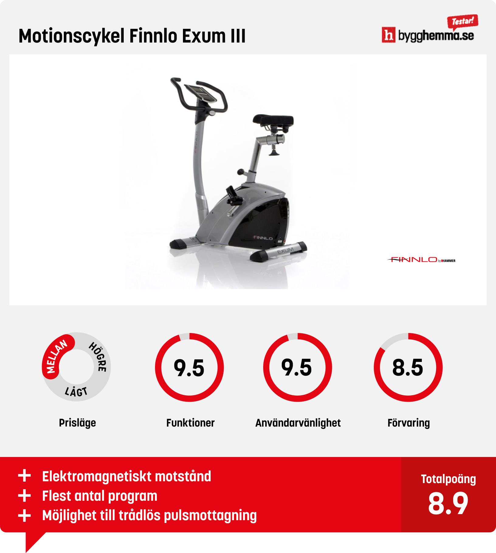 Motionscykel bäst i test - Motionscykel Finnlo Exum III
