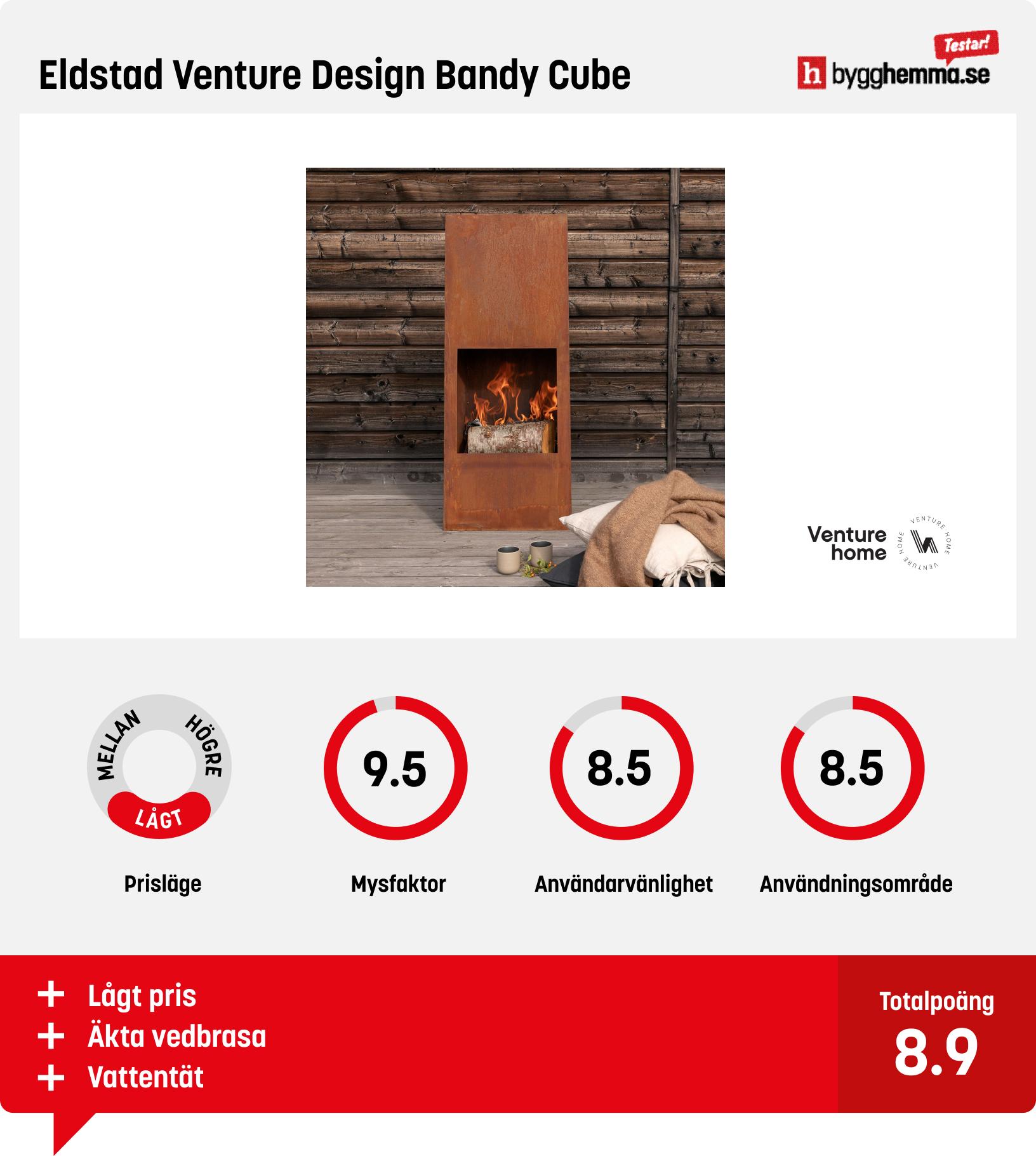 Dekorationsbrasa bäst i test - Eldstad Venture Design Bandy Cube