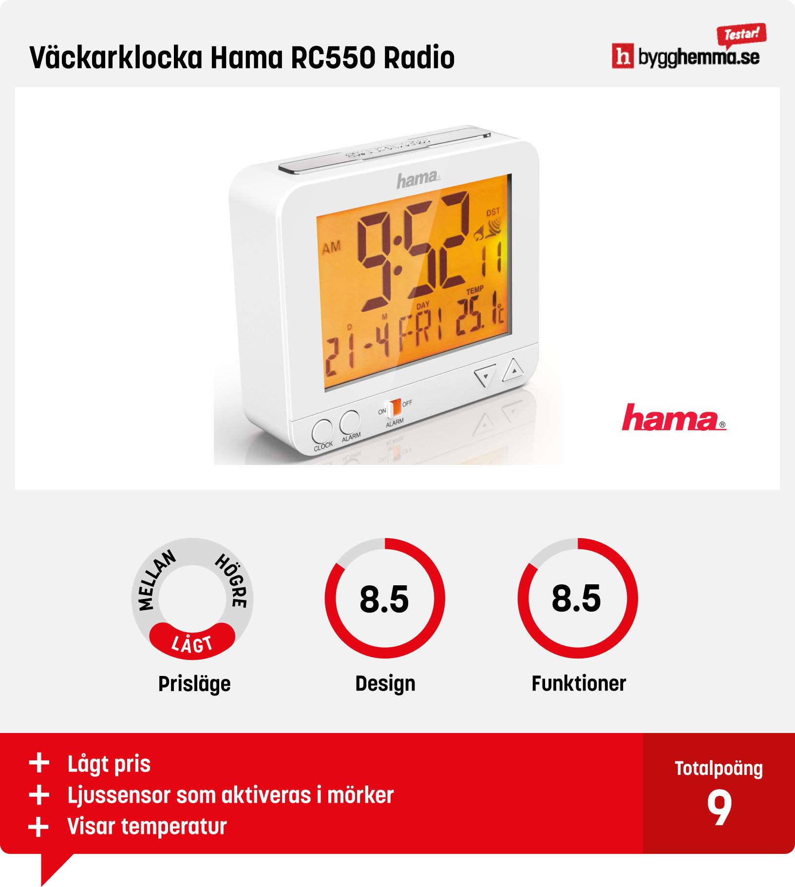 Väckarklocka bäst i test -  Väckarklocka Hama RC550 Radio