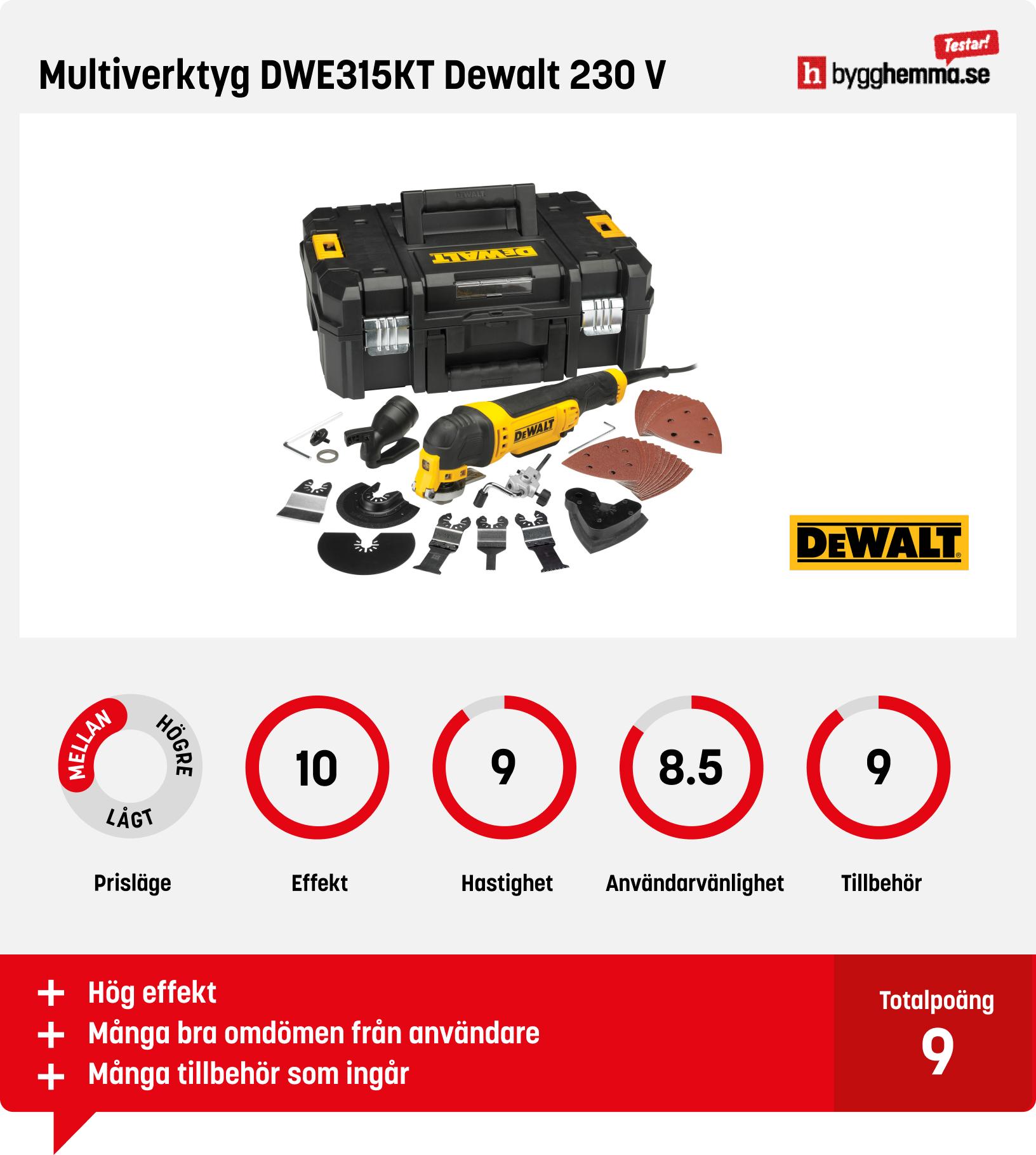 Multiverktyg test - Multiverktyg DWE315KT Dewalt 230 V