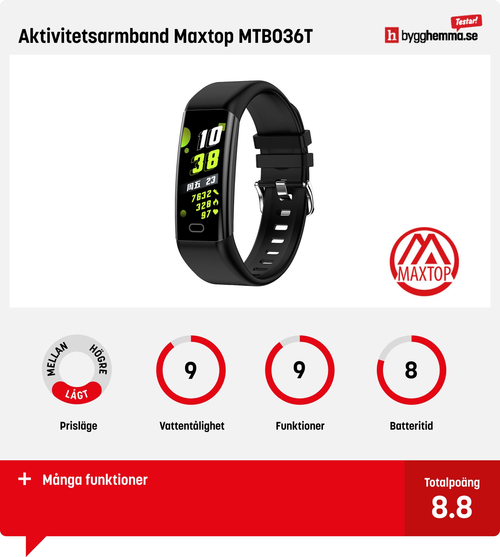 Smartwatch bäst i test - Aktivitetsarmband Maxtop MTB036T