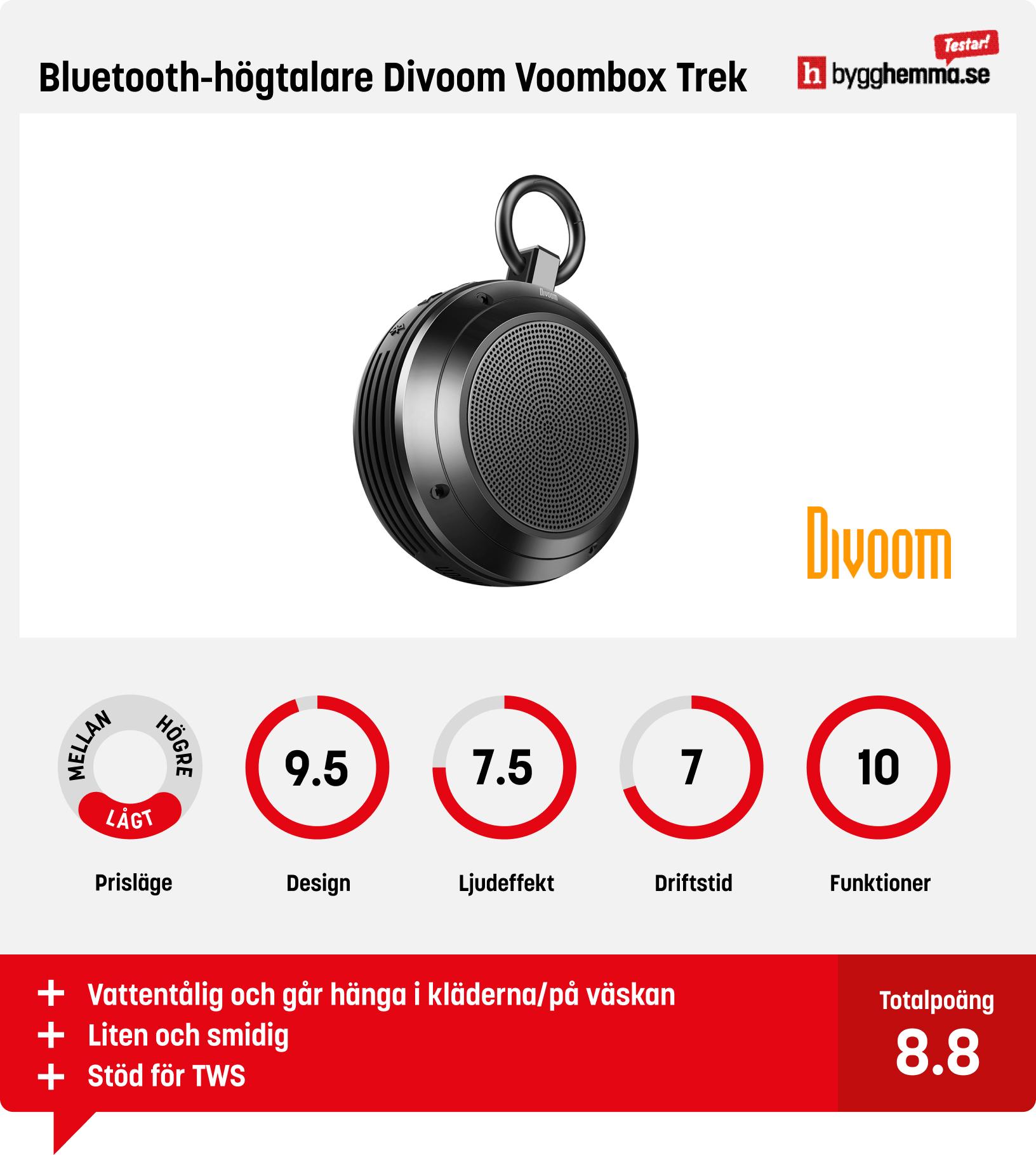Bluetooth högtalare bäst i test -  Bluetooth-högtalare Divoom Voombox Trek