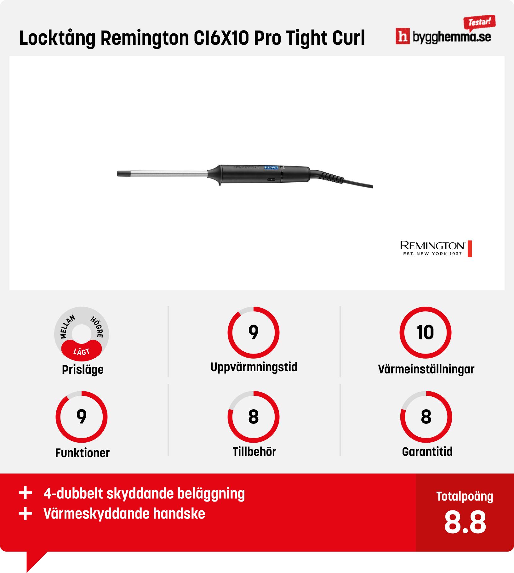Locktång bäst i test - Locktång Remington CI6X10 Pro Tight Curl