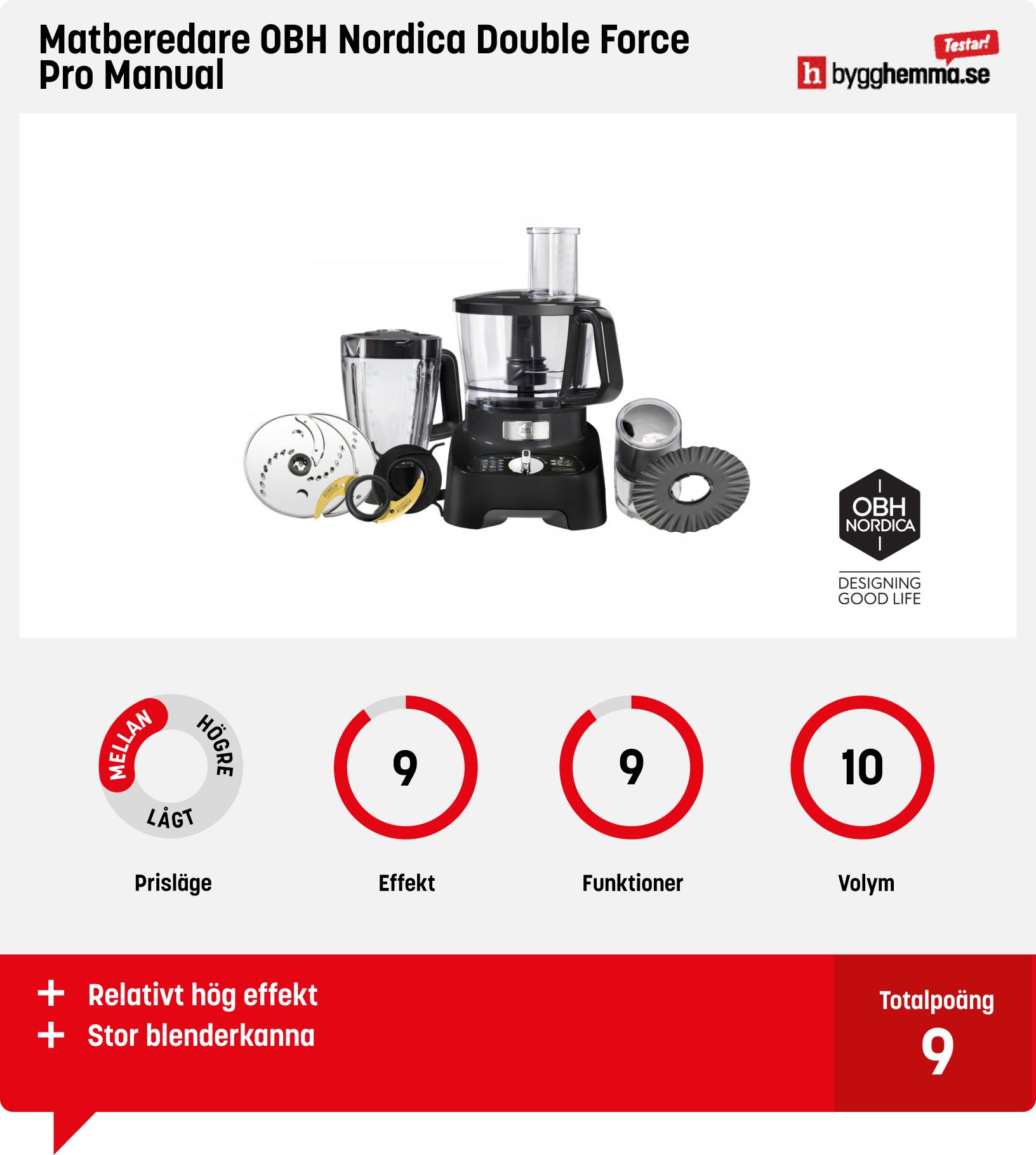 Matberedare bäst i test - Matberedare OBH Nordica Double Force Pro Manual
