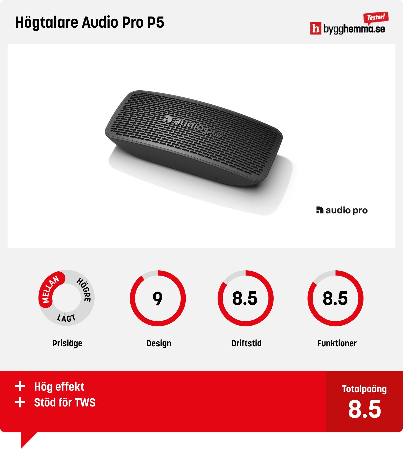 Bluetooth högtalare bäst i test - Högtalare Audio Pro P5