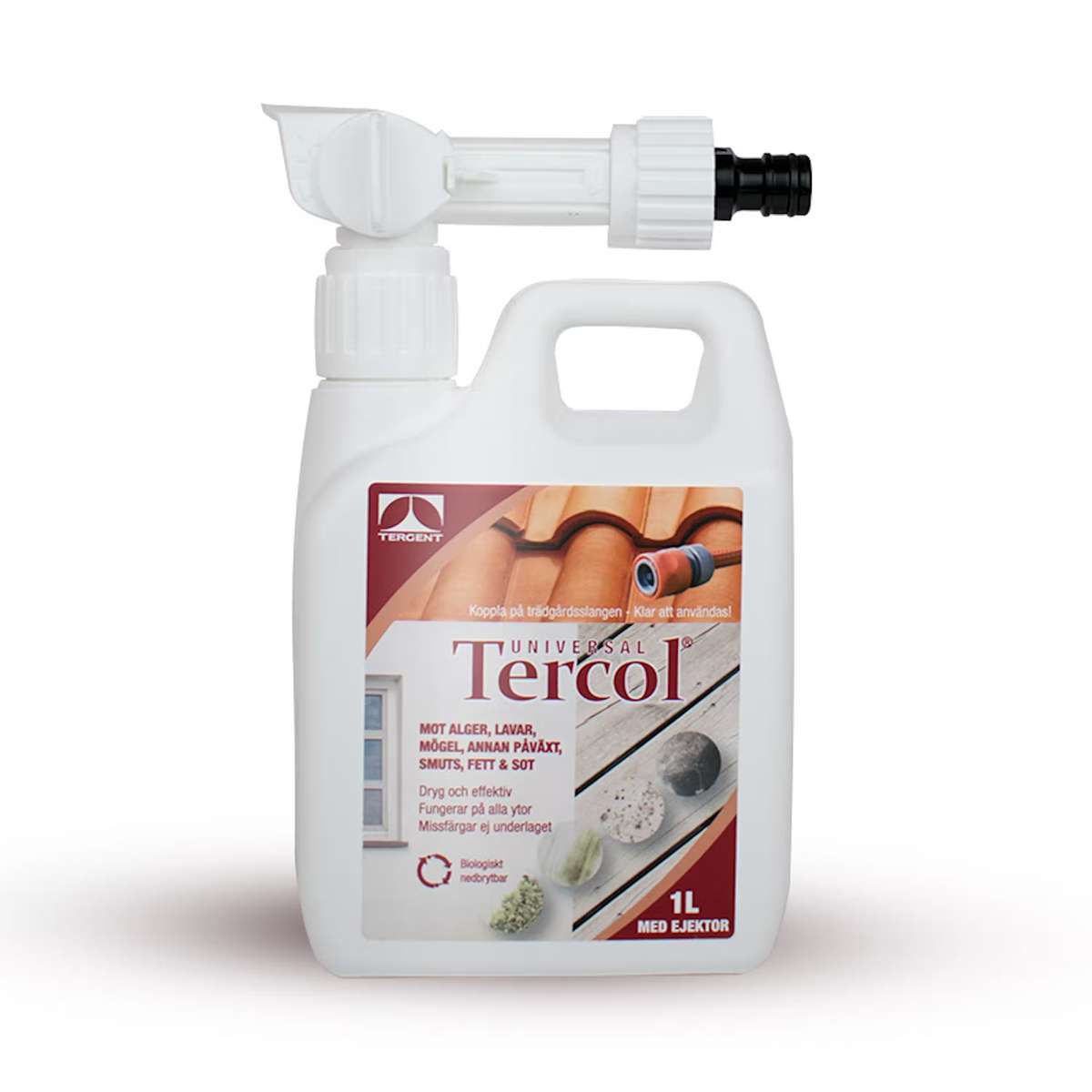 Rengöra stenplattor - Algrengöring Tergent Tercol 1L med Ejektor-munstycke