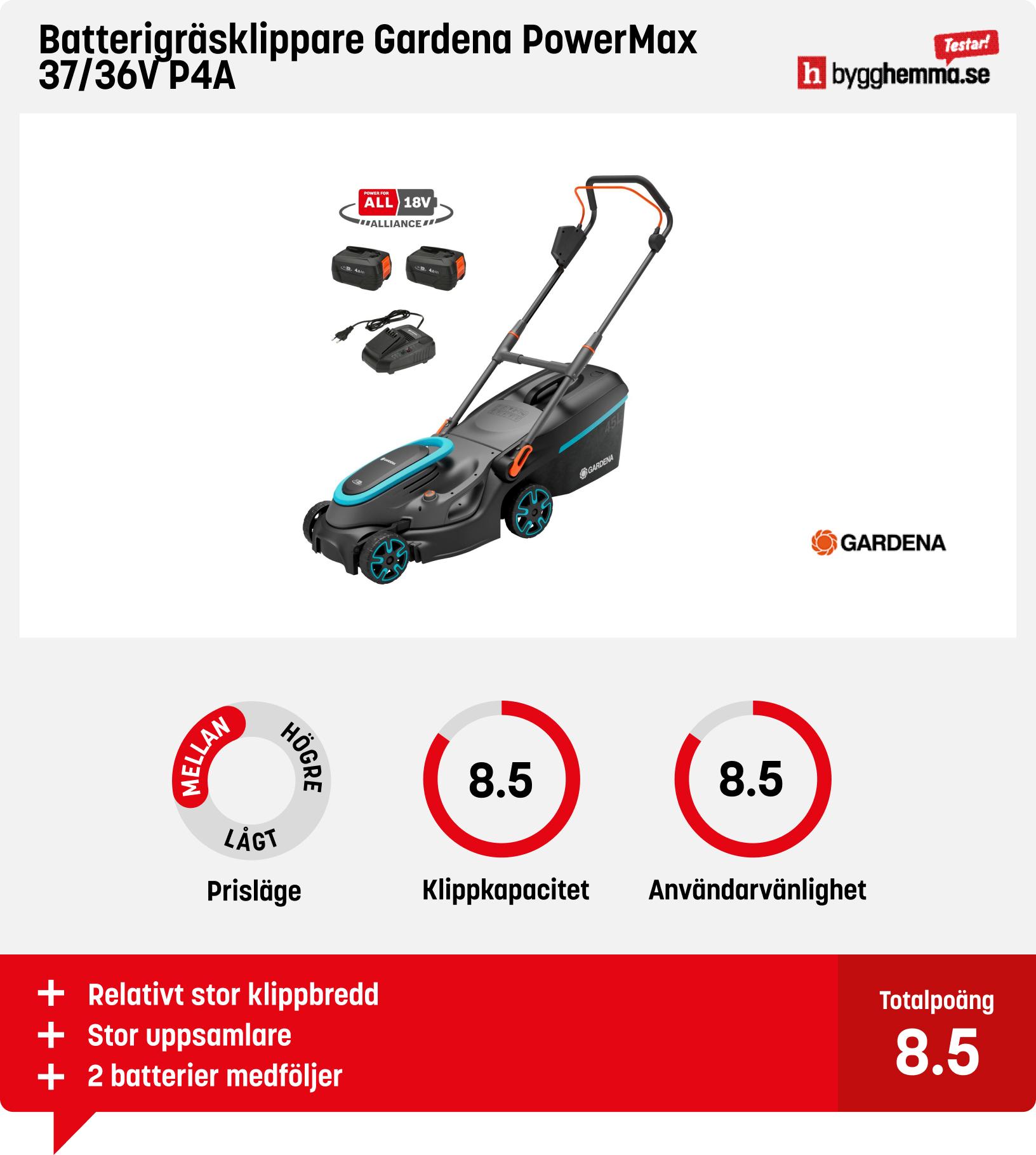 Batteridriven gräsklippare test