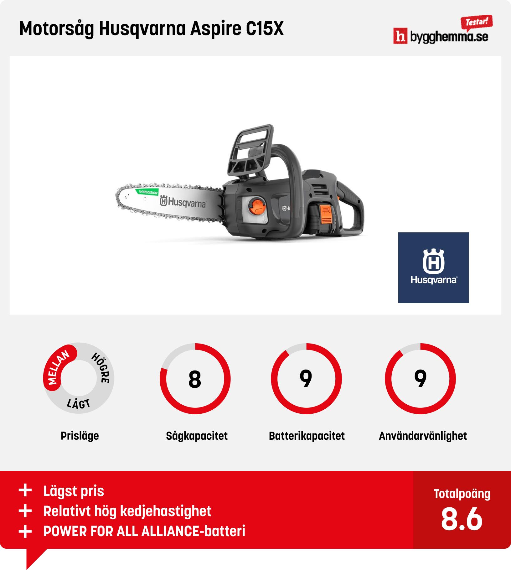 Batteridriven motorsåg test