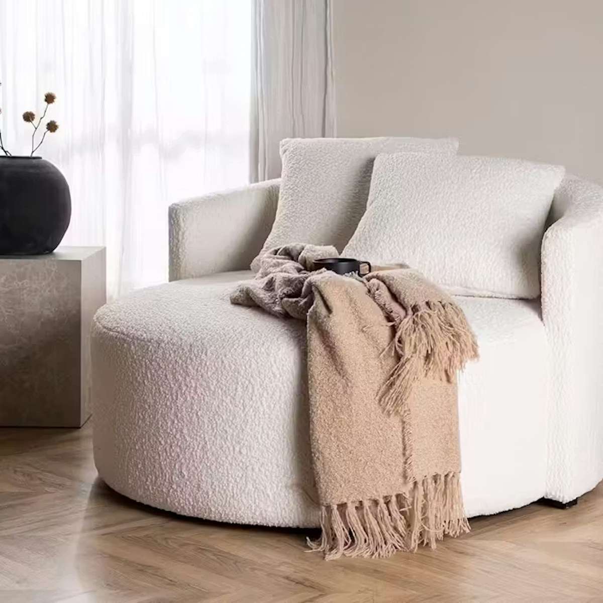 Bästa soffan - 2-sitssoffa Venture Home Kelso Vit Helklädd Teddytyg