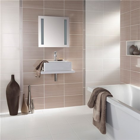 Kakel Golvabia Brighton Nougat Blank 25x40 - Kakel badrum - Kakel