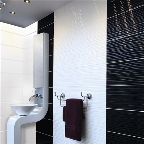 Kakel golvabia function svart wave blank 25x50 350012